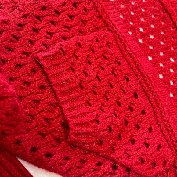 Woman’s Red Sweater Cardigan by R&B - Picture 5 of 6